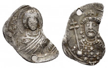 ROMANUS IV DIOGENES.(1068-1071).Constantinople.1/3 Miliaresion. 

Obv : Facing bust of the Virgin Mary, orans. 

Rev : Crowned facing bust of Romanus,...