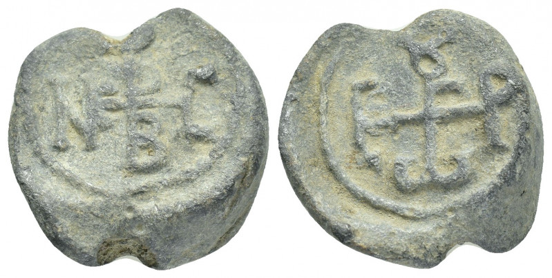 BYZANTINE LEAD SEAL.(Circa 11 th Century).Pb.

Obv : Cruciform invocative monogr...
