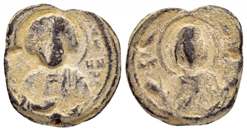 BYZANTINE LEAD SEAL.(Circa 11 th Century).Pb.

Obv : Bust.

Rev : Bust.

Conditi...