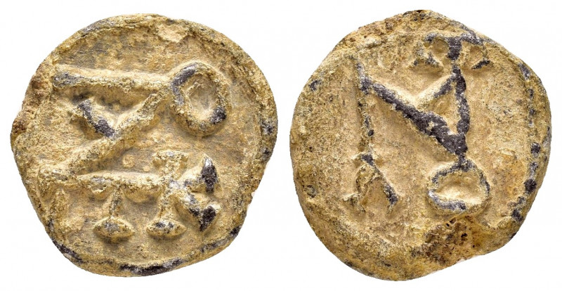 BYZANTINE LEAD SEAL.(Circa 7 th - 12 th Century).PB Seal.

Obv : Cruciform monog...
