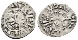 CILICIAN ARMENIA.Gosdantin IV.(1365-1373).Sis.Takvorin.

Obv : King on horseback riding right.

Rev : Lion walking right.
CCA 2169-2190.

Condition : ...