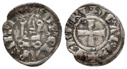 CRUSADERS.Principality of Achaea.Philippe de Taranto.(1307-1313).Clarencia.BI Denier.

Obv : + PhS P ACh TAR.
Cross pattee.

Rev : + DЄ CLARЄNCIA.
Cha...