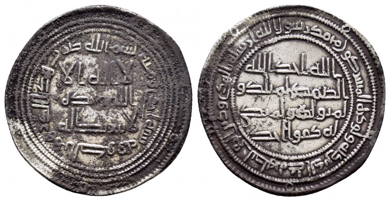 UMAYYAD.Al-Kufa mint.101 AH.Dirham.

Obv : Arabic legand.

Rev : Arabic legand.
...