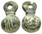 Ancient Bronze amulet.(1st-5th century ).Ae.

Condition : Good very fine.

Weight : 12.1 gr
Diameter : 14X24 mm