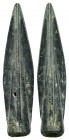 ANCIENT ROMAN BRONZE ARROW HEADS.(Circa 2 th Century). Ae.

Condition : Good very fine.

Weight : 5.6 gr
Diameter : 41 mm