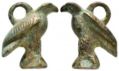 ROMAN MiILITARY PARADE EAGLE STATUETTE.(1st-2nd century).Ae.

Condition : Good very fine.

Weight : 15.7gr
Diameter : 18X28 mm