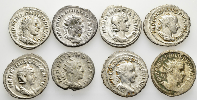 8 ROMAN SILVER COINS.SOLD AS SEEN. NO RETURN.