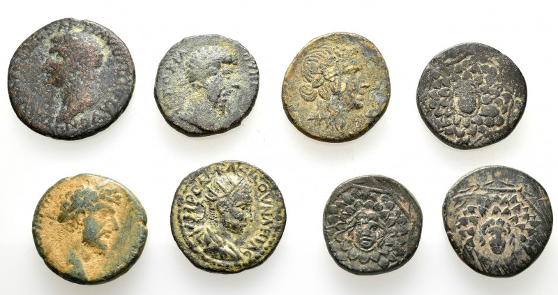 8 ANCIENT BRONZE COINS.SOLD AS SEEN. NO RETURN.