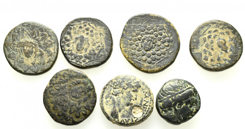 7 ANCIENT BRONZE COINS.SOLD AS SEEN. NO RETURN.