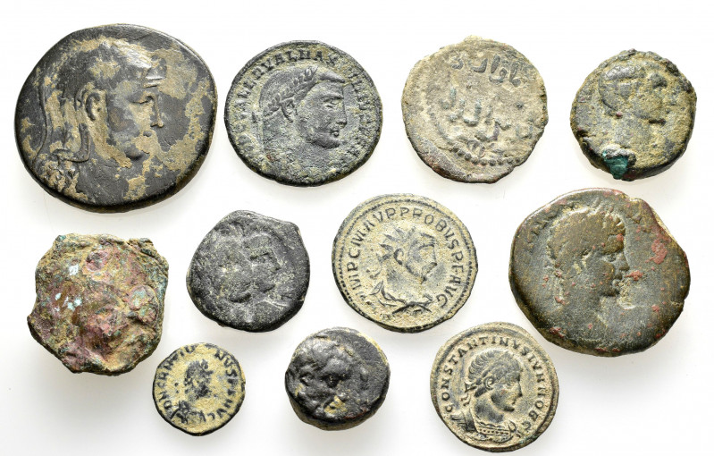 11 ANCIENT BRONZE COINS.SOLD AS SEEN. NO RETURN.