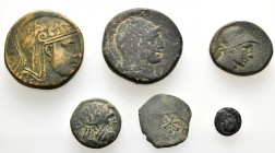 6 ANCIENT BRONZE COINS.SOLD AS SEEN. NO RETURN..