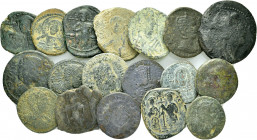 18 ANCIENT BRONZE COINS.SOLD AS SEEN. NO RETURN.