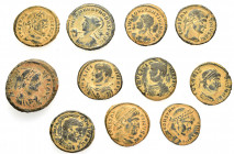 11 ROMAN BRONZE COINS.SOLD AS SEEN. NO RETURN.