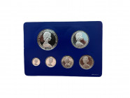 Elizabeth II. 1952- Original-Proofsatz / Original proof set 1977 FM (P). Silber / Silver 0.925. (6 Münzen Set / 6 coin set). 1-, 5-, 10-, 25-, 50 Cent...