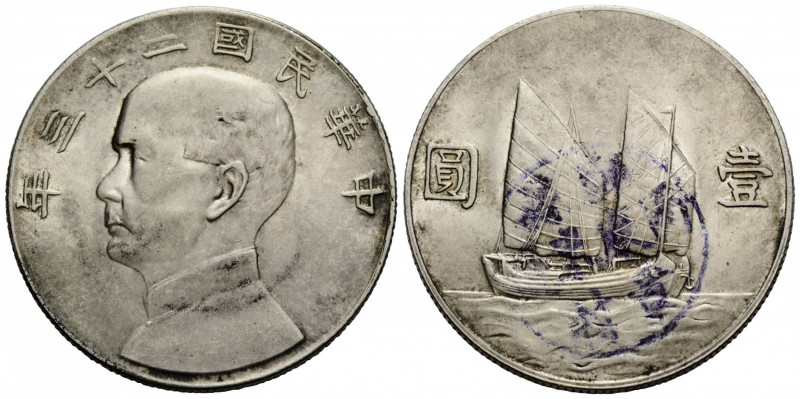 Republik / Republic
 Dollar / Yuan 23 (1934). 39.6 mm. Silber / Silver. Sun Yat...