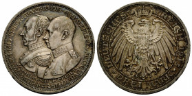 Mecklenburg-Schwerin, Herzogtum / Duchy, ab 1815 Grossherzogtum / Grande Duchy
 3 Mark 1915 A. 33.1 mm. Silber / Silver 0.900. Jahrhundertfeier / Cen...