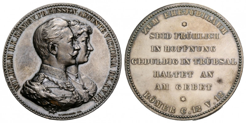 Preussen / Prussia Wilhelm II. 1888-1918
 Silbermedaille / Silver medal o. J. /...