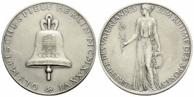 Medaillen / Medals
 Silbermedaille / Silver medal 1936. 36.8 mm. Commemorative medal / Sondermedaille. OLYMPISCHE SPIELE BERLIN MCMXXXVI. Glocke / Be...