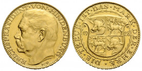 Medaillen / Medals Personen
Hindenburg, Paul von (1847-1934) Goldmedaille / Gold Medal 1928 22.7 mm. Auf den Generalfeldmarschall und Reichspräsident...