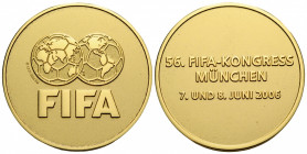 Vergoldete Kupfer-Nickel-Zinkmedaille / Gilt copper-nickel-zinc medal 2006. 50.1 mm. FIFA. Fédération Internationale de Football Association / Vereini...
