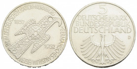 Bundesrepublik / Federal Republic
 5 Deutsche Mark 1952 / 1955 / 1955 / 1957. 29 mm. Silber / Silver 0.625. Lot 4 Münzen / coins à 11.2 g. Deutsches ...