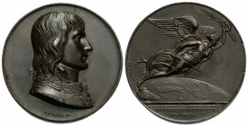 Königreich und Republik / Kingdom and Republic
Directoire, 1795-1799 Bronzemedaille / Bronze medal 1796. 40.0 mm. Napoleon I. Auf die Schlacht bei Mo...