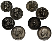 Medaillen / Medals
 Silbermedaille / Silver medal Lot 4 Medailles / Medals: 1. 12.8 mm. 1799, 1.1g. Napoleon I. Portrait. Rv. LE SENAT ET LE PEUPLE. ...