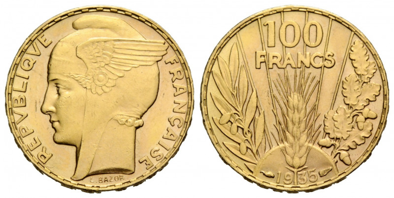 III. Republik / Republic 1870-1940
 100 Francs 1935 Paris. 21.0 mm. Gold 0.900....