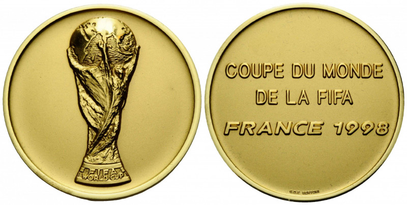 Messingmedaille / Brass medal 1998. 49.9 mm. FIFA. Fédération Internationale de ...