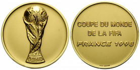 Messingmedaille / Brass medal 1998. 49.9 mm. FIFA. Fédération Internationale de Football Association / Vereinigungen zum Internationalen Fussball Verb...