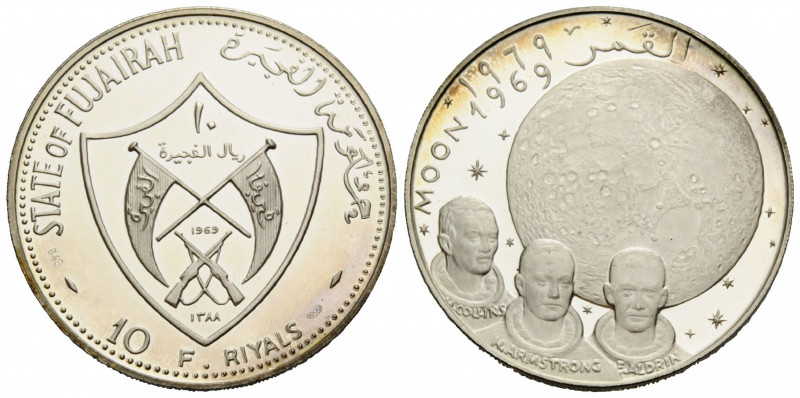 Muhammad bin Hammad al-Sharqi, 1952-1974 10 Riyals 1969. 45 mm. Silber / Silver ...