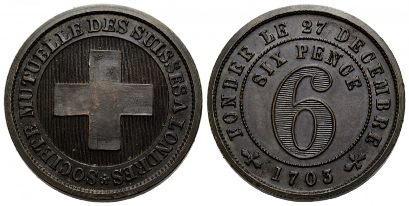 Miscellanea
 23.4 mm. Bronze token. Medaillen auf die Wohltätigkeit. Grossbrita...