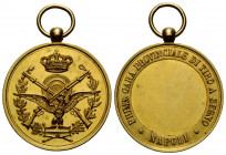 Königreich / Kingdom
Vittorio Emanuele III. 1900-1946 Schützenmedaille o. J. / ND. 23.4 mm. Henkel. Gold. NAPOLI / NEAPEL. PRIMA GARA PROVINCIALE DI ...