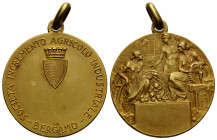 Bergamo
 Goldmedaille / Gold medal o.J. / ND. 26.2 mm. Stempel "18K". Preismedaille / Prize Medal of the "Società Incremento Agricolo Industriale". 1...