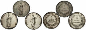Lombardei
Governo Provvisorio, 1848 5 Lire 1848 M. 37.5 mm. Silber / Silver 0.900. Lot 5 Lire 1848 M à 25 g. KM C 22. Expl. 3 Leicht gereinigt, sehr ...