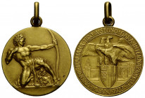 Mailand / Milan / Milano
 Goldmedaille / Gold medal 1922. 26.1 mm. Gold 18K (0.750). Unione Italiana Tiro a segno gara internationale / Italian Shoot...