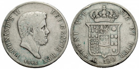 Neapel / Sizilien, Naples / Sicily
Ferdinando II. 1830-1859 120 Grana 1846. 37.2 mm. Silber / Silver 0.833. KM 346. 27.10 g. Schön / Fine.