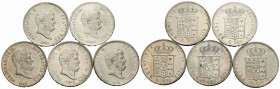 Neapel / Sizilien, Naples / Sicily
Ferdinando II. 1830-1859 120 Grana 1853. 37.2 mm. Silber / Silver 0.833. Lot 120 Grana 1853, 1854, 1855, 1856 à 27...