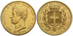 Savoyen / Sardinien
Carlo Alberto, 1831-1849 100 Lire 1834 Turin. 34.1 mm. Gold 0.900. KM 133. Friedberg 1138. 32.15 g. Kleiner Randschlag, sehr schö...