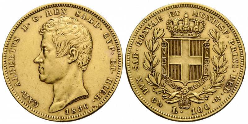 Savoyen / Sardinien
Carlo Alberto, 1831-1849 100 Lire 1836 Genua / Genoa, Mzst....