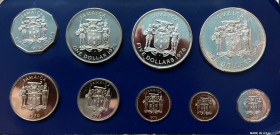 Republik, seit 1962 Original-Proofsatz / proof set 1976 FM (P). 1 Cent 1976 Aluminium / 5-, 10-, 20-, 25-, 50 Cents Kupfer-Nickel / Copper-Nickel / 5 ...