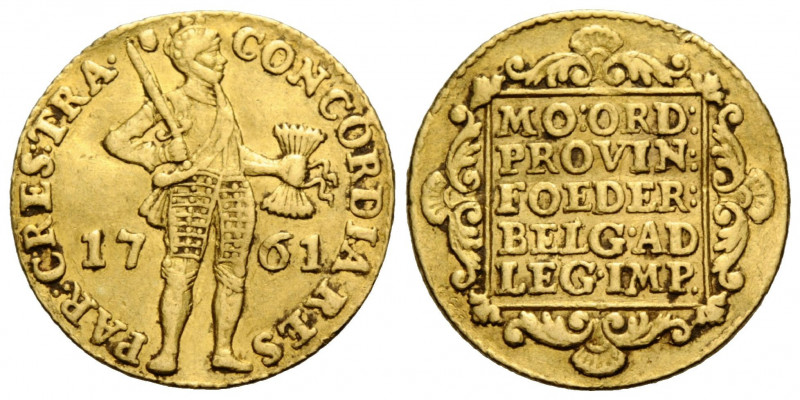 Utrecht, Provinz
 Dukat 1761, Later type. 21.7 mm. Gold 0.986. Vs. Stehender Ri...