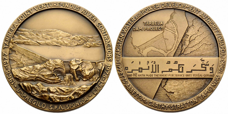 Republik, seit 1956
 1983. 60 mm. Bronzemedaille / Bronze medal. TARBELA DAM PR...