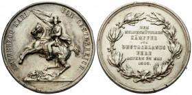 Medaillen / Medals
Franz Joseph I. 1848-1916 Weissmetallmedaille / White metal medal 50.1 mm. ERZHERZOG KARL VON OESTERREICH. Mann auf Pferd. Obv. Ma...