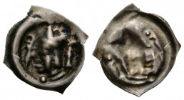 Basel / Basle Bistum Basel
Johann III. von Vienne, 1366-1382 Vierzipfliger Pfennig o.J. / ND. einseitig / single sided. 14.9 mm. Silber / Silver. Bra...
