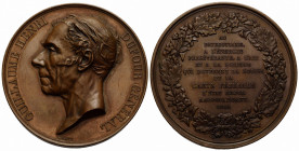 Genf / Geneva / Genève
 Bronzemedaille / Bronze medal 1866. 60.2 mm. Für die Verdienste Dufours um das nach ihm benannte topografische Kartenwerk der...