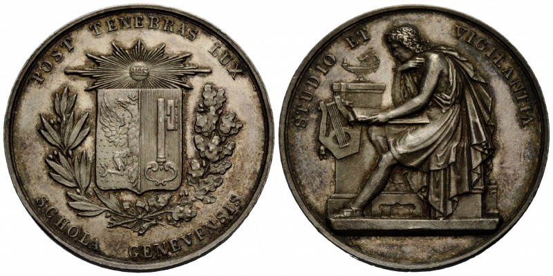 Genf / Geneva / Genève
 Schulprämie ab / from 1823. 41.37 mm. Silber / Silver. ...