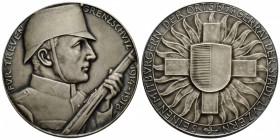 Luzern / Lucerne
 Silbermedaille / Silver medal 1920. 45.0 mm. Für treuen Grenzschutz / For loyal border protection. 1914-1918. Stempel von / by Hans...
