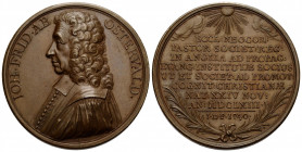 Neuenburg / Neuchâtel
 Bronzemedaille / Bronze medal 1740. 42.58 mm. Jean Frédéric Ostervald 1663 - 1747 Obv. IOH FRID AB OSTERVALD Rv. Legend: ECCL ...