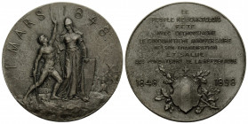 Neuenburg / Neuchâtel
 Silbermedaille / Silver medal 1898. 43.2 mm. Neuchâtel. 50-Jahrfeier der Ausrufung der Republik / 50th anniversary of the proc...